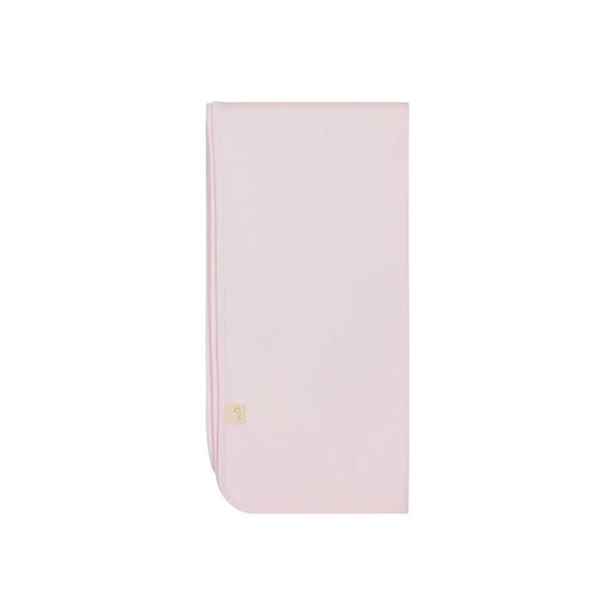 LilleLuxus Babygi Teddy & Me soft pink cotton baby blanket with a small teddy bear motif label