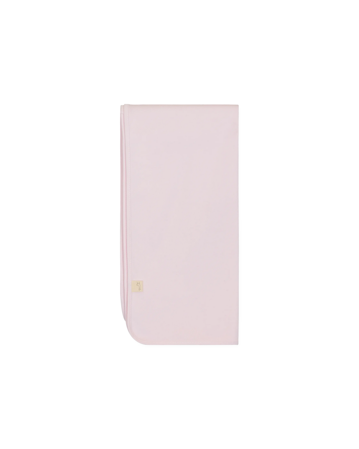 LilleLuxus Babygi Teddy & Me soft pink cotton baby blanket with a small teddy bear motif label