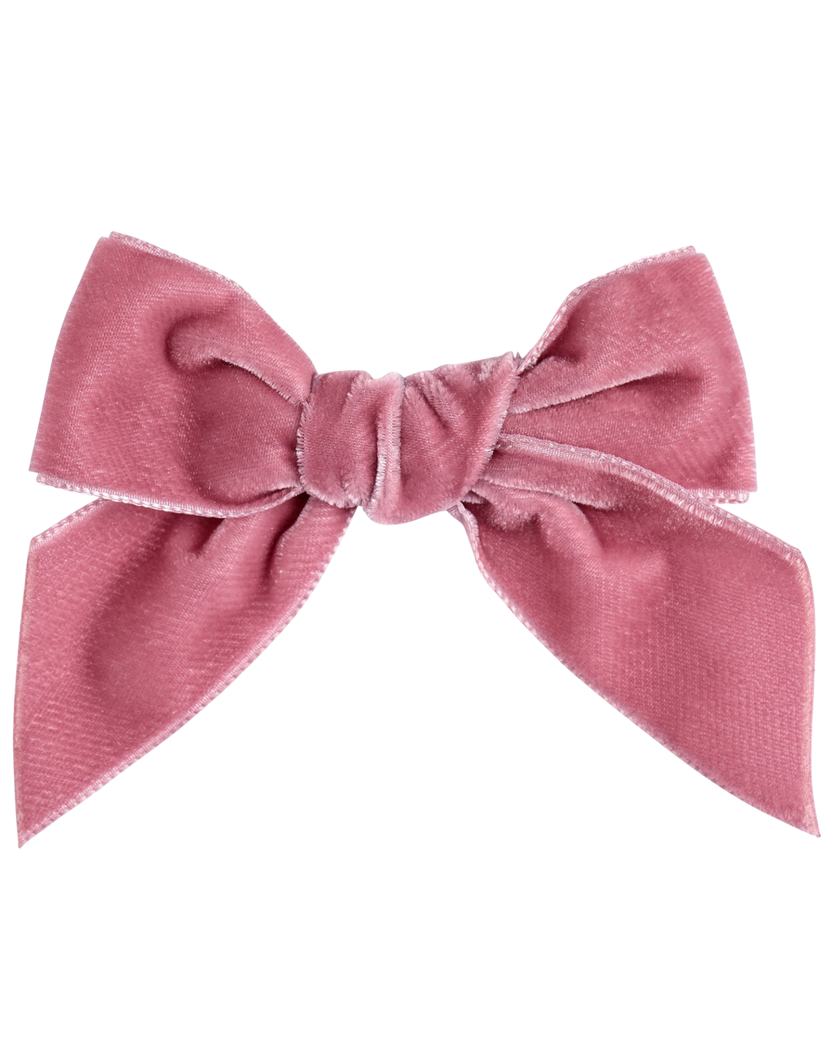 LilleLuxus Condor powder pink velvet hair bow clip for babies, featuring a soft and delicate fabric design.