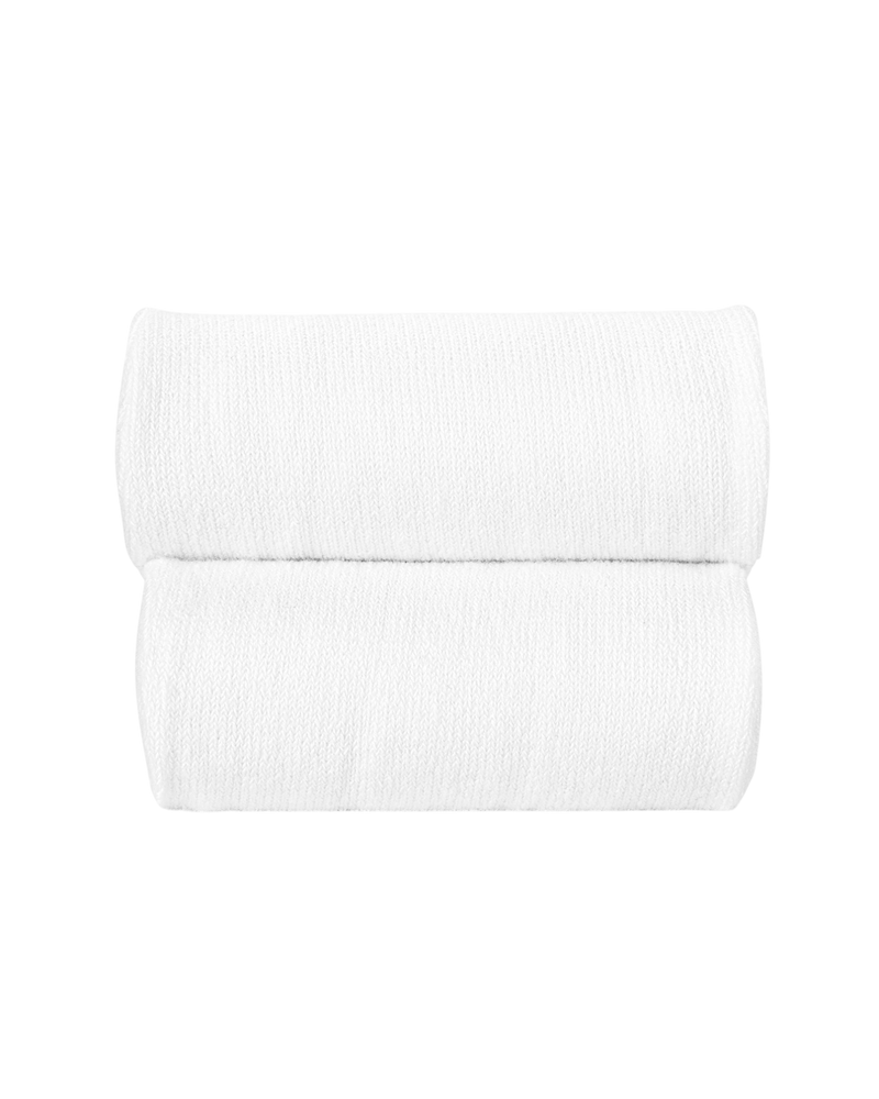 LilleLuxus Condor white cotton tights for babies and children, folded neatly to show soft knit texture.