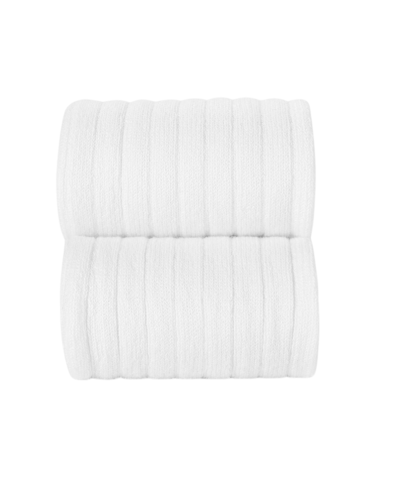 LilleLuxus Condor white ribbed cotton tights with a soft, elastic texture for children