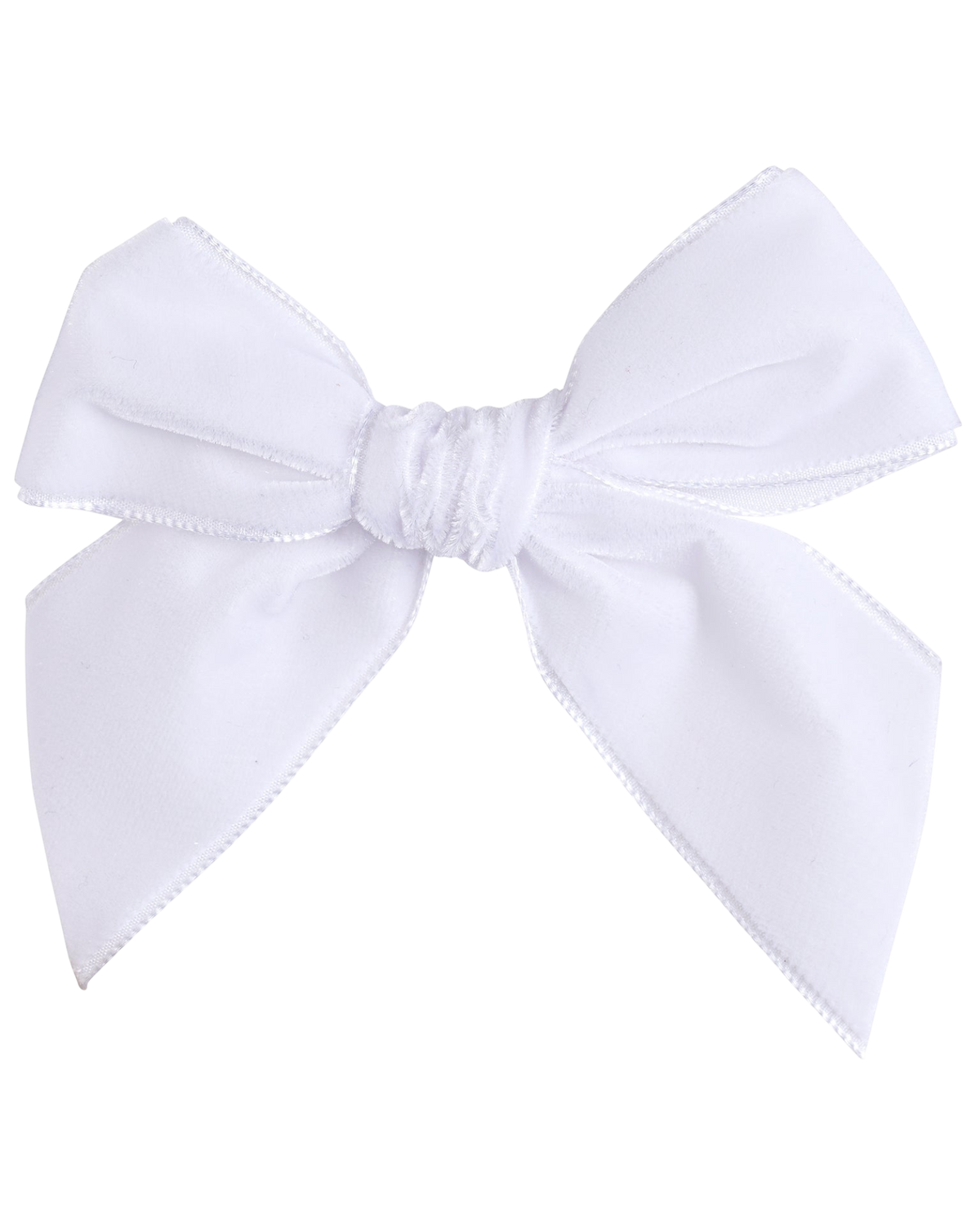 LilleLuxus Condor white velvet hair bow clip for babies, featuring a soft and delicate design.
